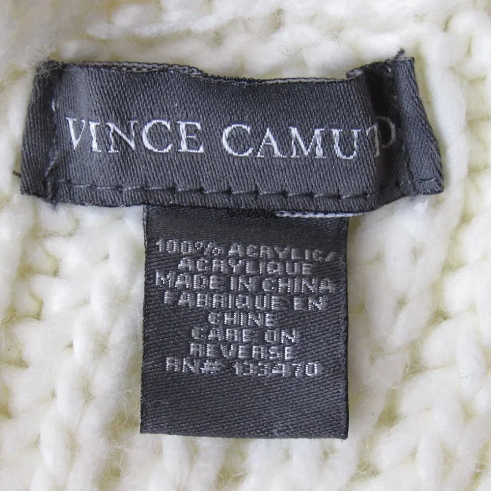 Vince Camuto Cream White Infinity Cable Knit Scarf Acrylic